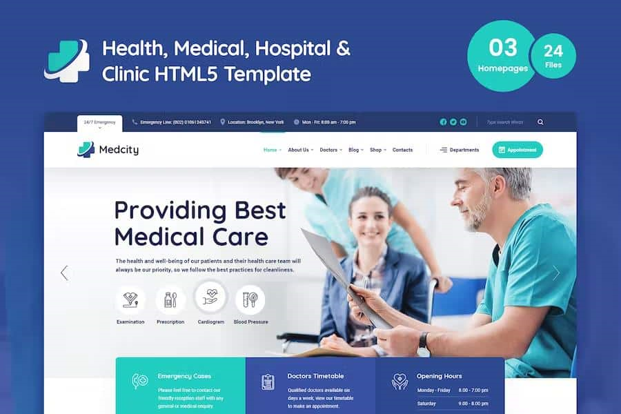MEDCITY – HEALTH & MEDICAL HTML5 TEMPLATE